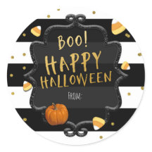 Boo! Candy Corn Glad Halloween-fest Klistermärken