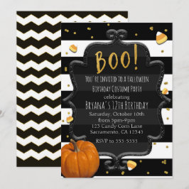 BOO! Candycorn & Orange Pumpkin Halloween Inbjudningar
