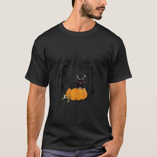Boo Cat Pumpkin Halloween Theres några fasor i H T Shirt (Framsida)