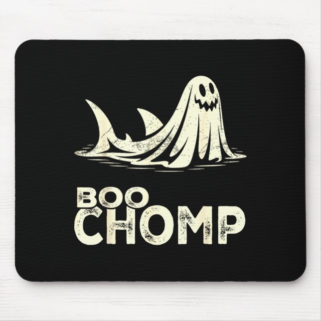 Boo chomp – rolig spökhaj Halloween retro Musmatta (Framsidan)