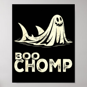 Boo chomp – rolig spökhaj Halloween retro Poster