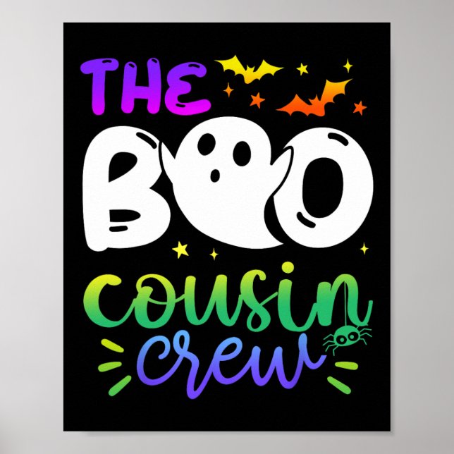 Boo Cousin Crew Halloween Ghost Trick Treat Sq Poster (Framsidan)