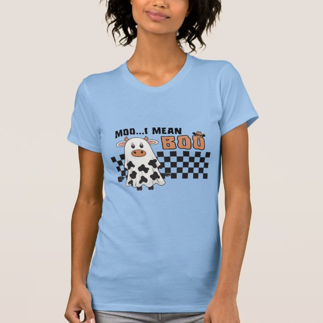 Boo Cow Halloween Ghost Costume T Shirt (Framsida)