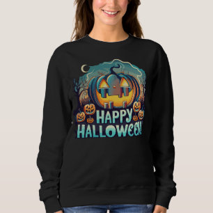 Boo Creepy Pumpkin Ghost Funny Halloween Costume T Shirt
