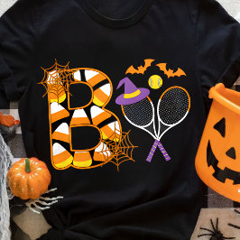 Boo Creepy Tennis Halloween Pumpkin Tennis Boll T Shirt