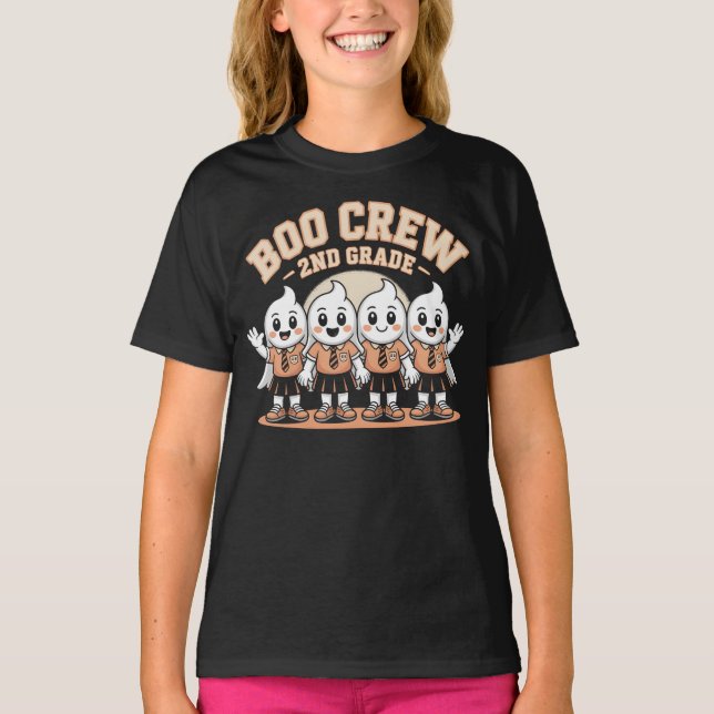 Boo Crew 2:a Klass Cute Halloween Spöken T Shirt (Framsida)