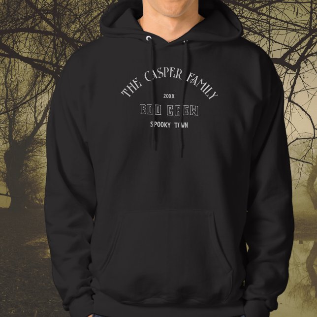 Boo Crew Anpassningsbar Family Namn Halloween Blac Hoodie (Skapare uppladdad)
