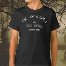 Boo Crew Anpassningsbar Family Namn Halloween Blac T Shirt
