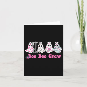 Boo Crew Breast Cancer Ghost Nurse Halloween Kort