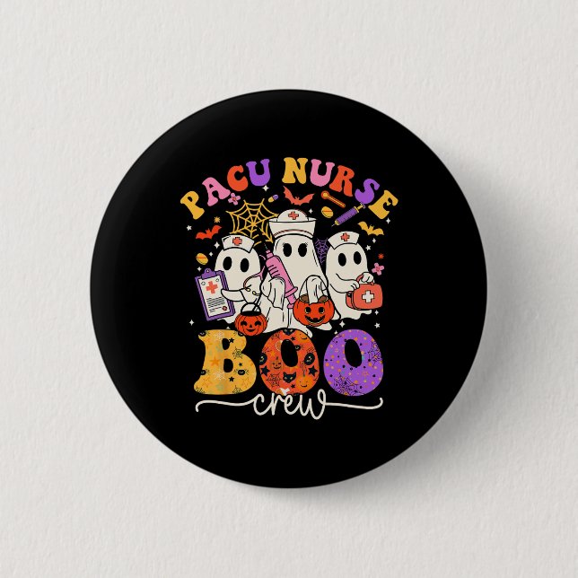 Boo Crew Costume Funny Nurse Ghost Halloween Knapp (Framsida)