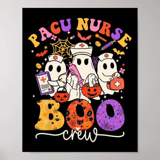 Boo Crew Costume Funny Nurse Ghost Halloween Poster (Framsidan)