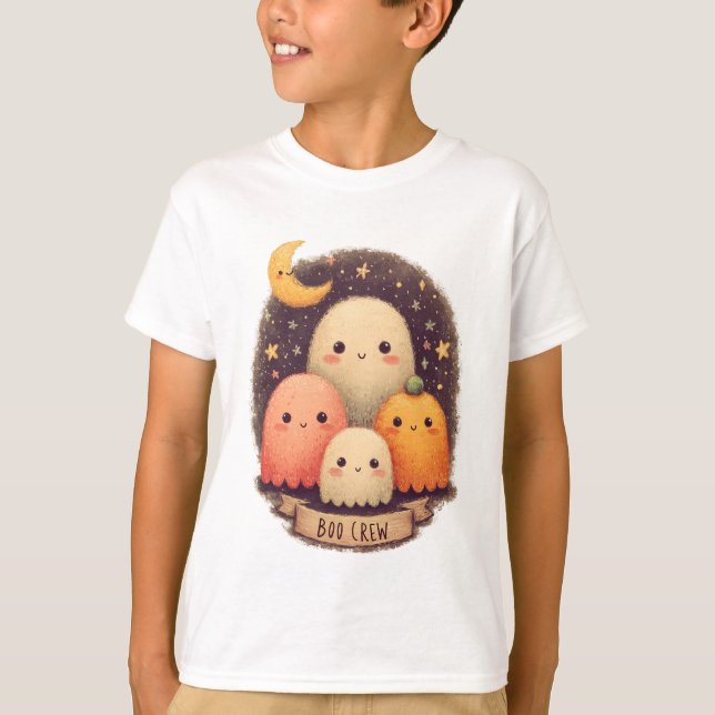 Boo Crew Cute Ghost Family Halloween T-Shirt (Framsida)