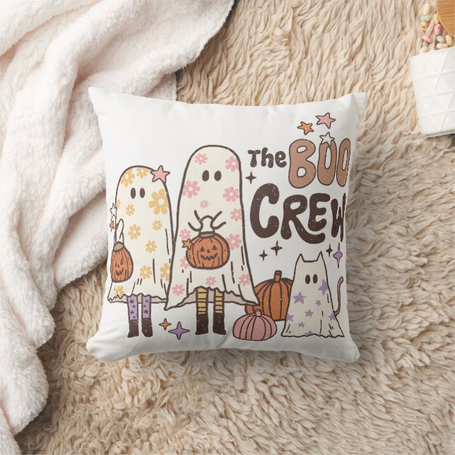 Boo Crew Cute Ghost Halloween Kudde (Filt)