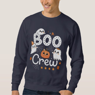 Boo Crew Cute Halloween Spöken och Pumpkin Lång Ärmad Tröja