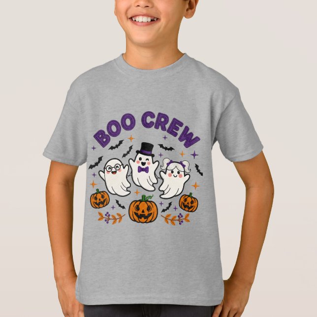 Boo Crew Cute Halloween Spöken T-Shirt (Framsida)