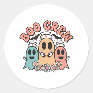 Boo Crew Cute Nurse Spöken Runt Klistermärke