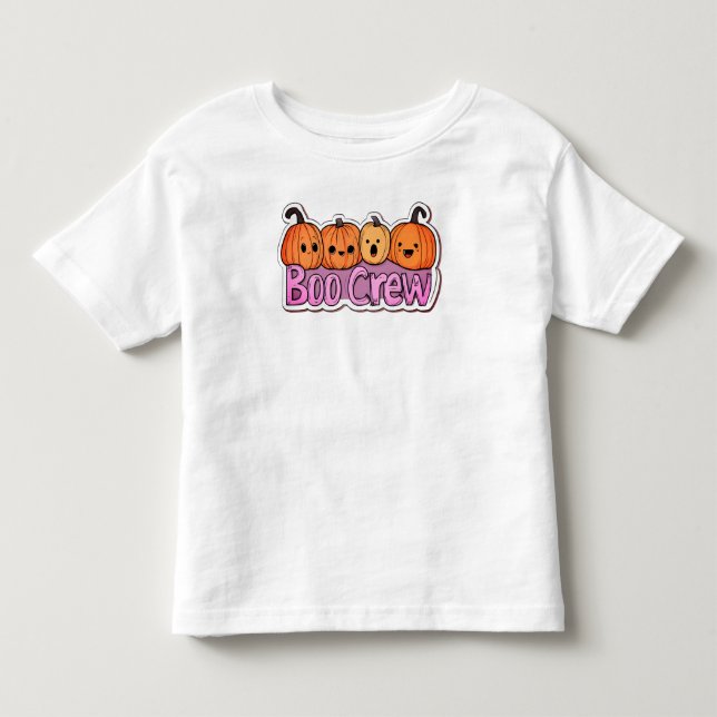 Boo Crew Cute Pumpkins Halloween T Shirt (Framsida)