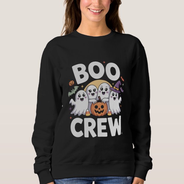 Boo Crew Cute Spooky Halloween T Shirt (Framsida)