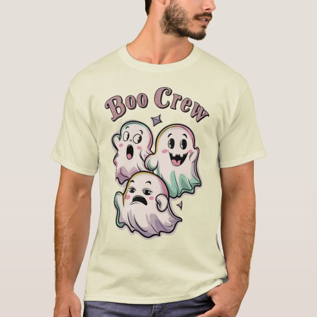 Boo Crew - Cute Trio Ghost Halloween T Shirt (Framsida)