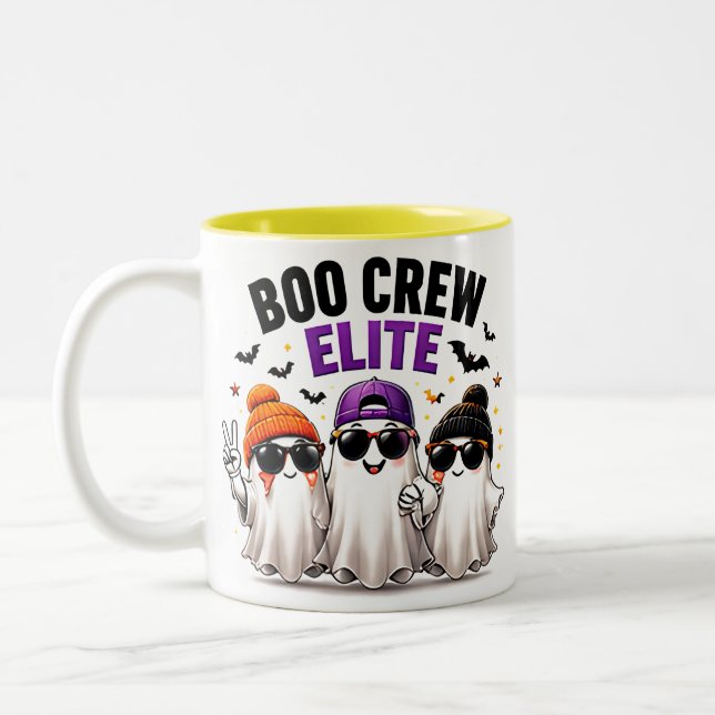 Boo Crew Elite Roliga Spökvänner Halloween Två-Tonad Mugg (Vänster)
