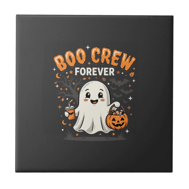 Boo Crew Forever Halloween-spökdesign_1 Kakelplatta (Framsidan)