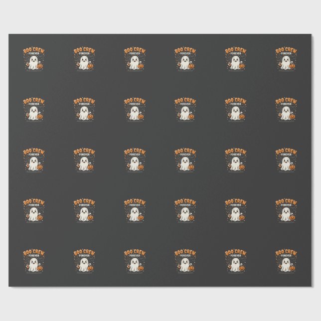 Boo Crew Forever Halloween-spökdesign_1 Presentpapper (Platt)