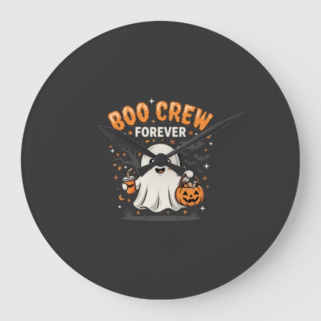Boo Crew Forever Halloween-spökdesign_1 Stor Klocka (Framsida)