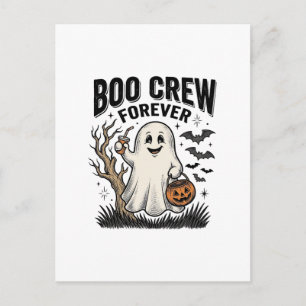 Boo Crew Forever Vintage Ghost Halloween T-shirt D Vykort