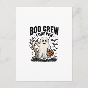 Boo Crew Forever Vintage Ghost Halloween T-shirt D Vykort