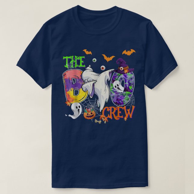 Boo Crew Funny Ghost Dabbing Halloween Costume T Shirt (Design framsida)