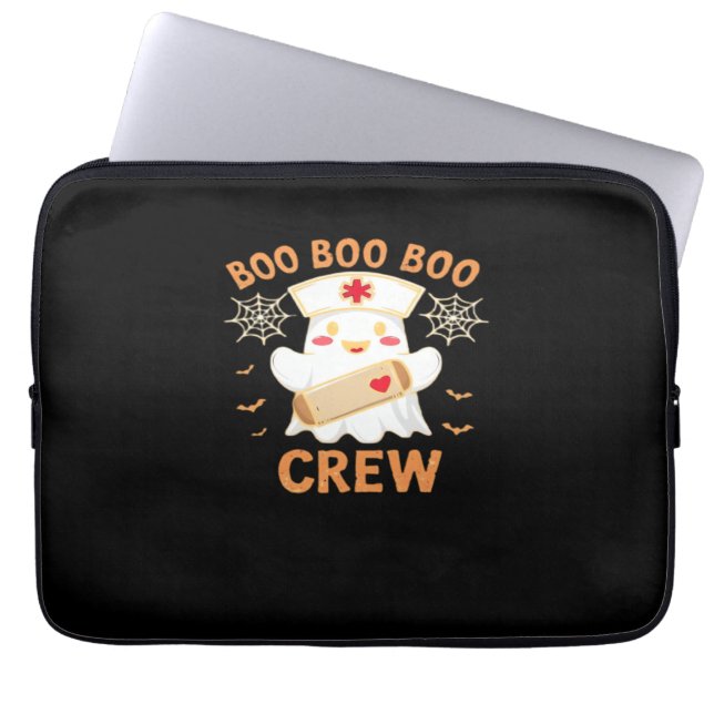 Boo Crew Funny Ghost Spooky Halloween Nurse T-Shir Laptop Fodral (Framsidan)