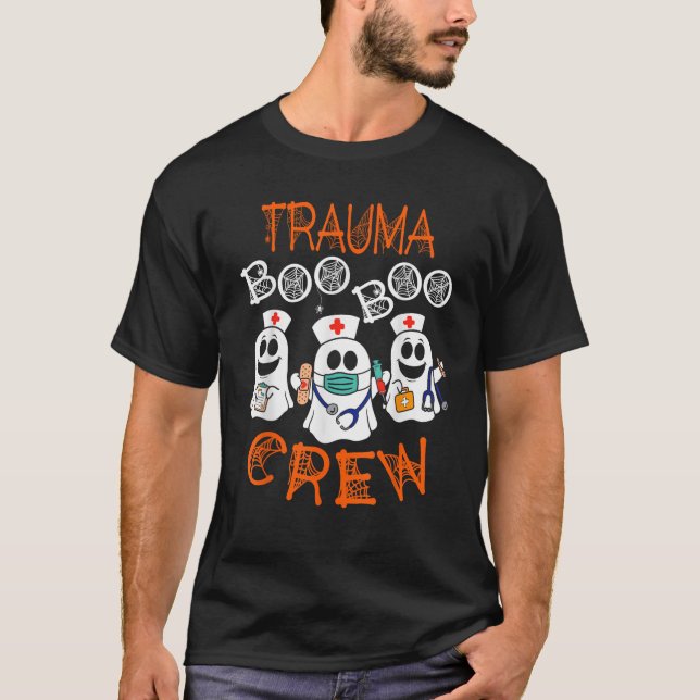Boo Crew Funny Nursing Ghost Women Trauma Nurse Ha T Shirt (Framsida)