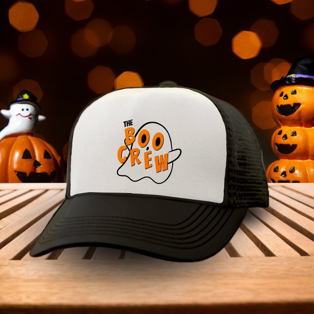 Boo Crew Ghost-familjen Halloween White & Black Keps (The Boo Crew Ghost Family Halloween White & Black Trucker Hat)
