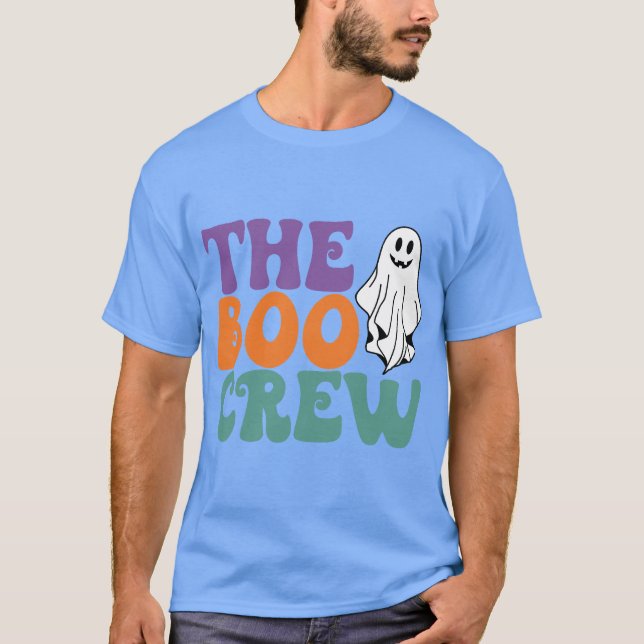 Boo Crew - Ghost - Funny Halloween T Shirt (Framsida)