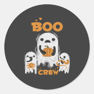 Boo Crew Ghost Halloween-dekal Runt Klistermärke