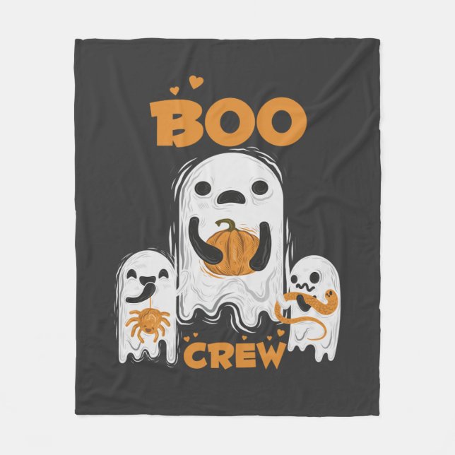 Boo Crew Ghost Halloween Flanellfilt Fleecefilt (Framsidan)