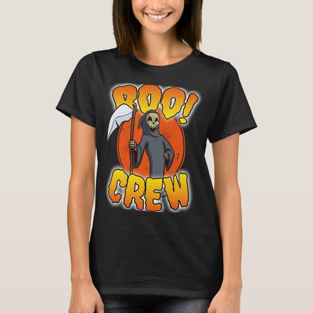 Boo Crew Grim Reaper  Cute Matching Halloween Cost T Shirt (Framsida)