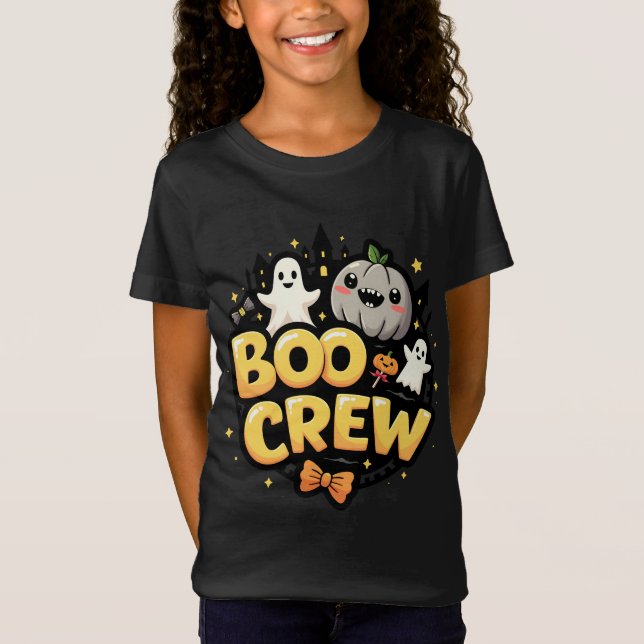 Boo Crew Gult Halloween-familjen som matchar barn T Shirt (Framsida)