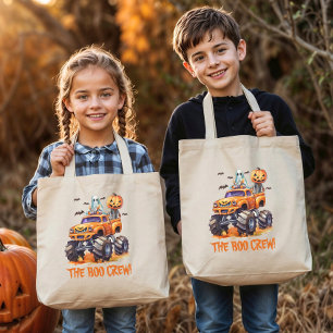 Boo Crew Halloween Bus eller Behandla Totebag Tygkasse