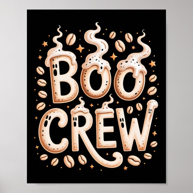 Boo Crew Halloween Coffee Cappuccino Espresso Rist Poster (Framsidan)