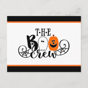 Boo Crew Halloween Ghost Pumpkin Helg Vykort