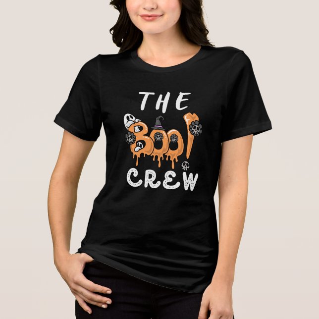 Boo Crew Halloween Ghost Squad T-Shirt (Framsida)