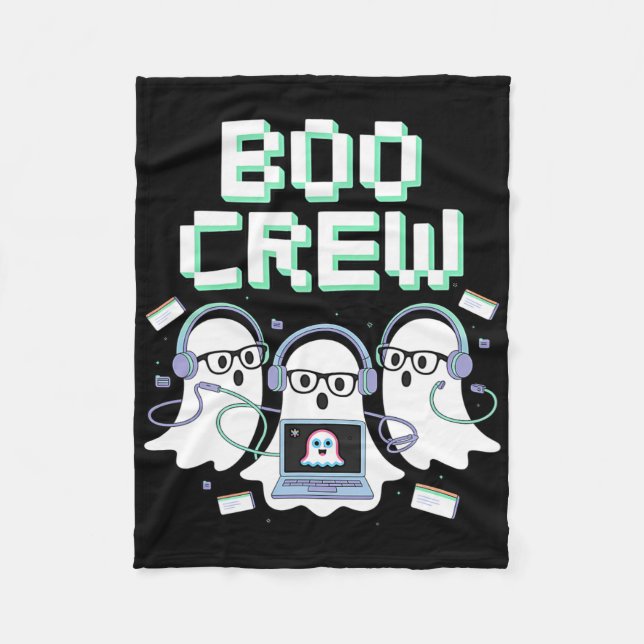 Boo Crew Halloween IT Help Desk Support Stem Fleecefilt (Framsidan)