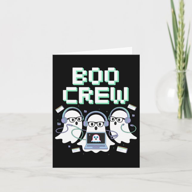 Boo Crew Halloween IT-teknik Help Desk Support STE Kort (Framsida)