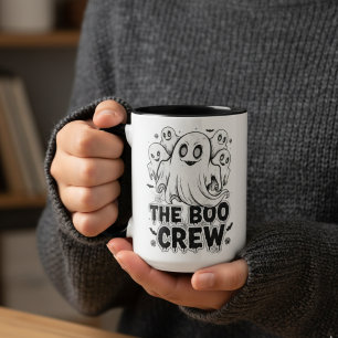 Boo Crew Halloween Mugg - Cute Spooky Ghost Cof