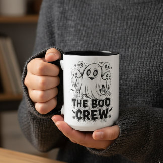 Boo Crew Halloween Mugg - Cute Spooky Ghost Cof