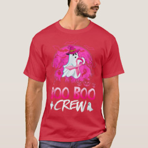 Boo Crew Halloween Rosa Ribbon Breast Cancer A T Shirt