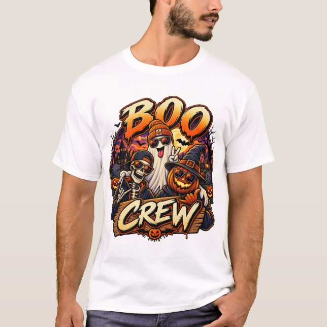 Boo Crew Halloween-spöken T Shirt (Framsida)
