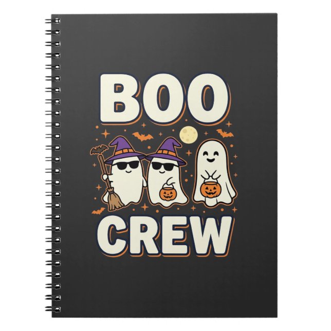 Boo Crew Halloween-spöken Vector Design_1 Anteckningsbok (Framsidan)