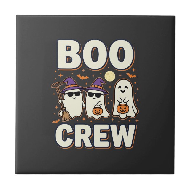 Boo Crew Halloween-spöken Vector Design_1 Kakelplatta (Framsidan)